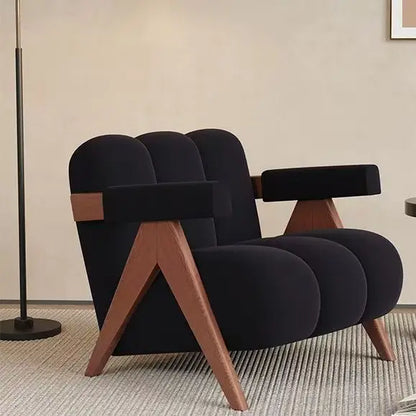 Nordic Wood Living Room Chairs Modern Living Room Sofas Home Balcony Single Leisure Back Armchair Fabric Sofa Chair Furniture