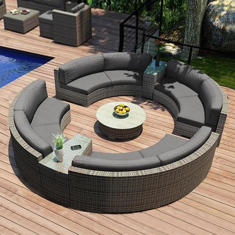 Garden Set Teak Sofa, Rattan Garden Furniture Leisure Sofa