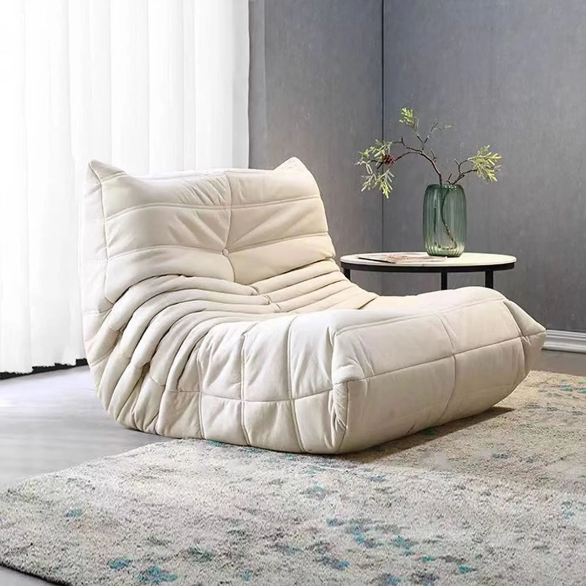 Lazy sofa, togo caterpillar sofa, light luxury, simple Internet celebrity creative chair, suede freehand space recliner