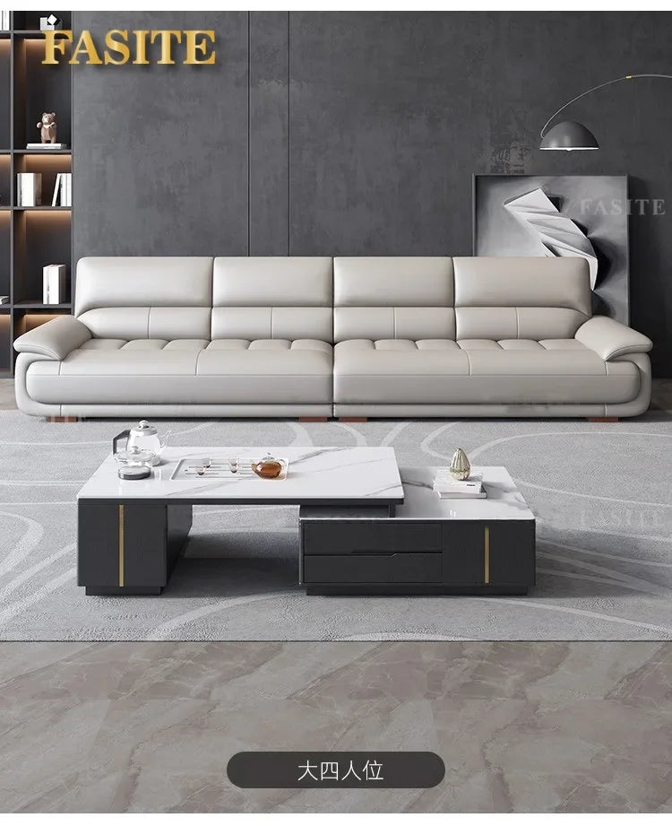 Premium Simple and modern combination imported concubine sofa size apartment living room first layer cowhide leather art sofa