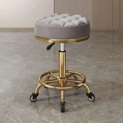 Barber Nail Salon Chair Swivel Wheels Rotating Salon Hair Stylist Barbershop Equipment Furniture Professional Rolling Silla