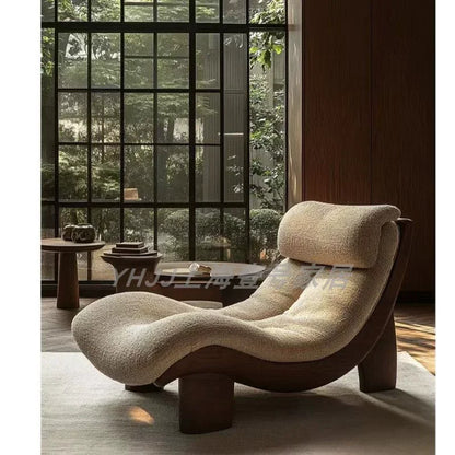 Comfortable solid wood sofa chair soft decoration living room casual armrest recliner