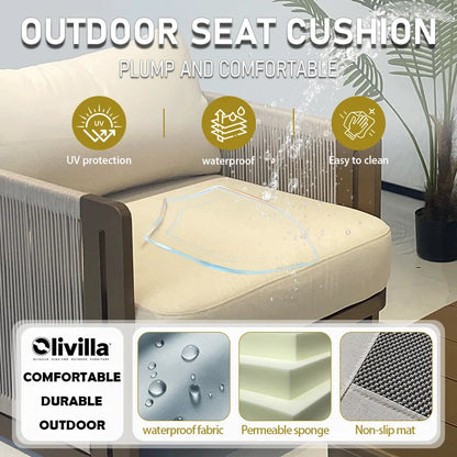 Villa Garden Rope Weaving Aluminum Alloy Sofa Hotel Sunroom Outdoor Leisure Furniture Courtyard Garden Waterproof Outdoor Sofa