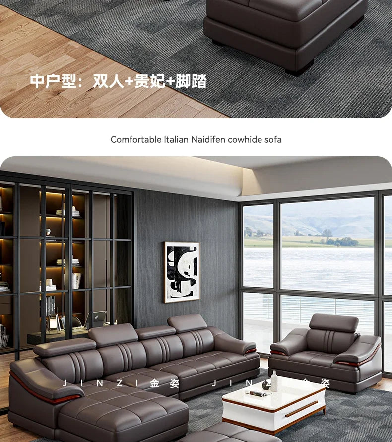 Floor Designer Living Room Sofas Couch Leather Nordic Minimalist Sofas Relaxing Room Decor Sillon Cama Lounge Suite Furniture