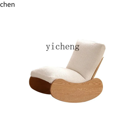 HXL rocking chair small apartment living room lazy chair bedroom all solid wood leisure chair