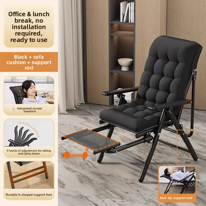 recliner lunch break folding office chair nap can lie down dual-purpose backrest computer chair couch