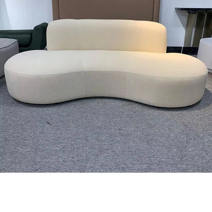 Nouveau canapé rembourré de style italien, minimaliste, pour la réception de bureau, ensemble de canapés avec un design minimaliste crémeux pour les petits salons