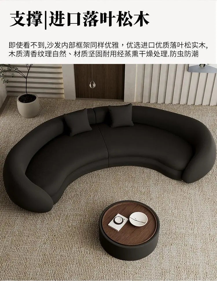 Italian living room small apartment special-shaped designer reception curved sofa