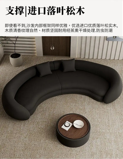 Italian living room small apartment special-shaped designer reception curved sofa