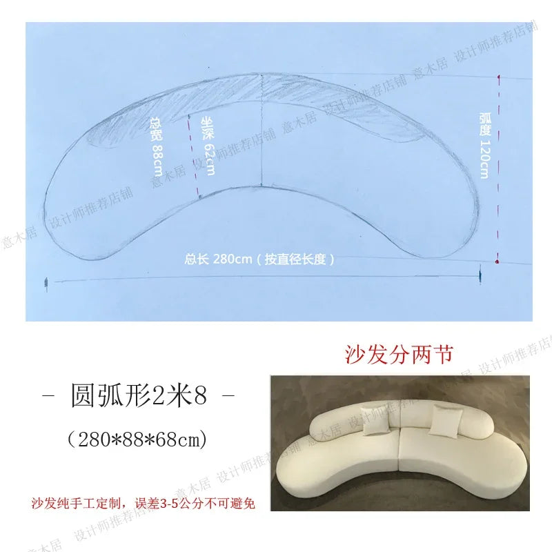 NNFrench Wind Circular Arc Corner Multi-person Size Apartment Waterproof And Erasable