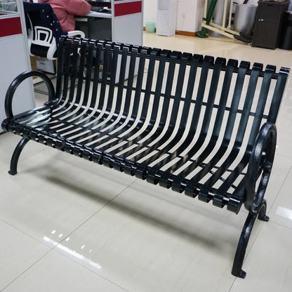 Steel Thermoplastic Coated Metal Resting Bench Outdoor Furniture Outdoor Bench