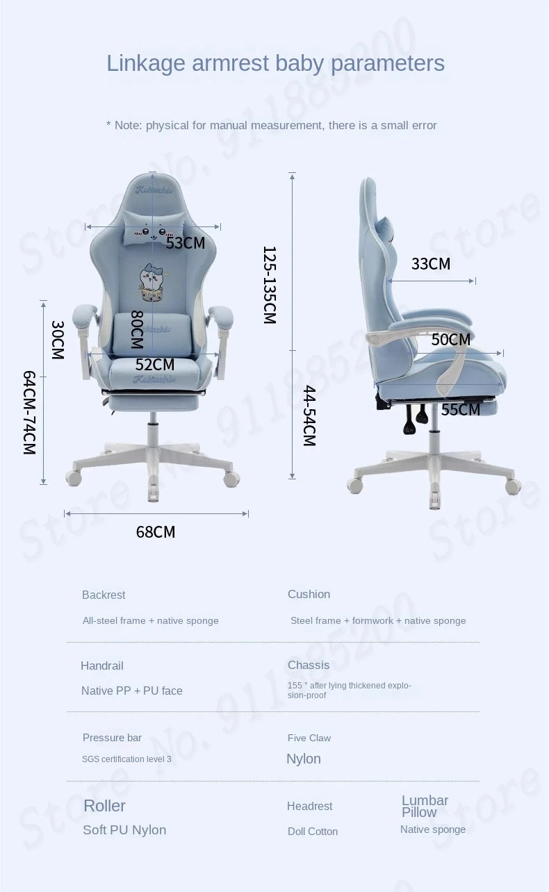 Pink Cute Gaming Chair Ergonomic Internet Celebrity Live Broadcast Computer Chair Home Office Lifting Rotating Reclining Seat