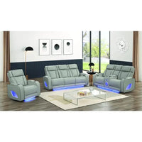Modern Style Upholstery Recliner 3PC Living Room Set, Wood Frame, Massage Function Included, Gray Color, NJ Inventory