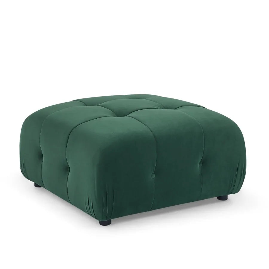 Modular Sectional Sofa Button Tufted Designed and DIY Combination L Shaped Couch with Reversible Ottoman Green Velvet