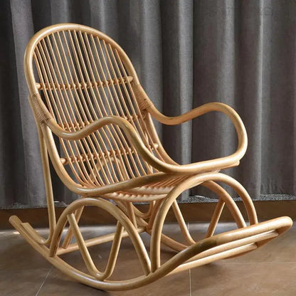Rattan rocking chair leisure chair balcony non - heritage technology Tongxiang rattan chair