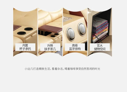 Living Room Sofa set furniture real genuine cow leather sofas bluetooth puff asiento muebles de sala canape L shape sofa cama