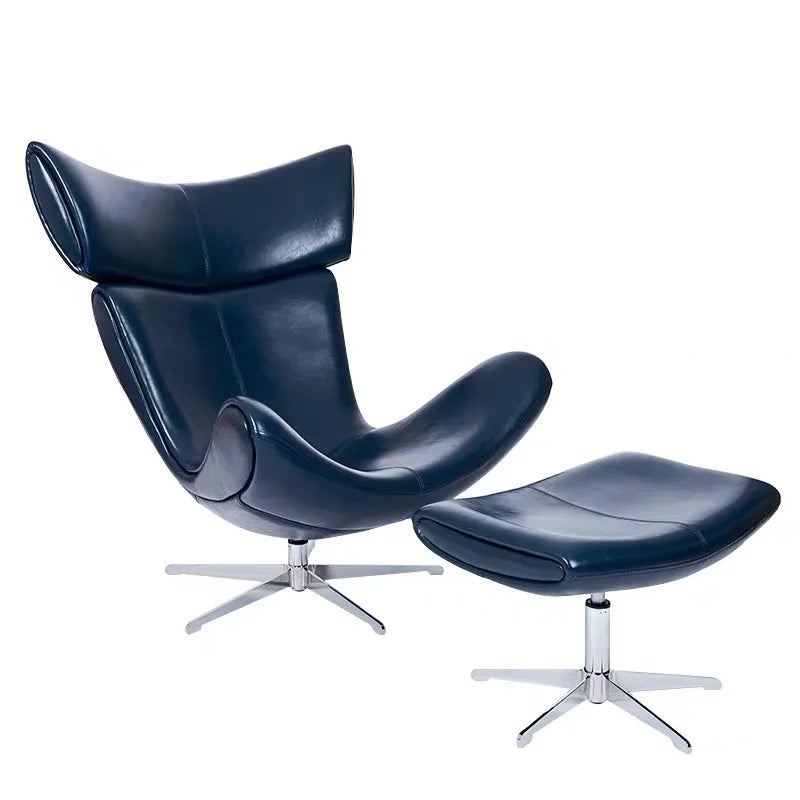 U-BEST European home bedroom leather stainless steel furniture lazy upholstered accent chair Imola chair recliner chair