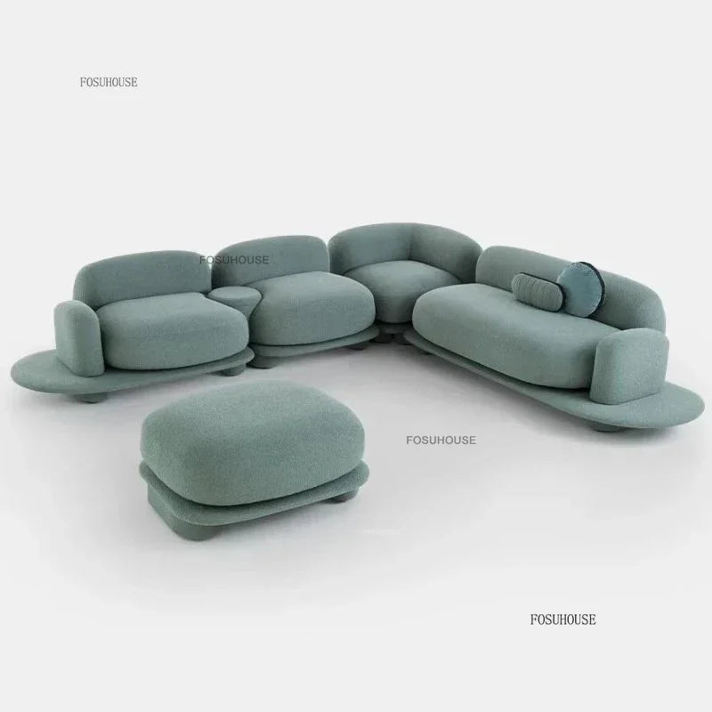 Italian Fabric Living Room Sofas Designer Pebble Sofa Bed Home Corner Creative Recliner Back Sofa Nordic Living Room Furniture L