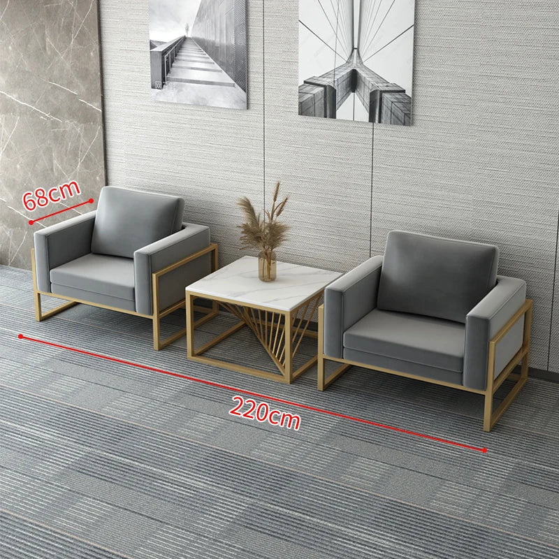 Lobby Sofa Chair Leisure Rest Area Meeting Reception Booth Sofa Table and Chair