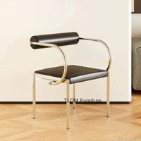 Designer Dining Chair Vintage Style Stainless Steel Study Bedroom Makeup Chair Dresser Furniture