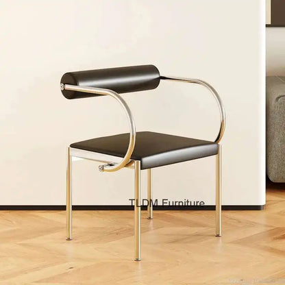 Designer Dining Chair Vintage Style Stainless Steel Study Bedroom Makeup Chair Dresser Furniture