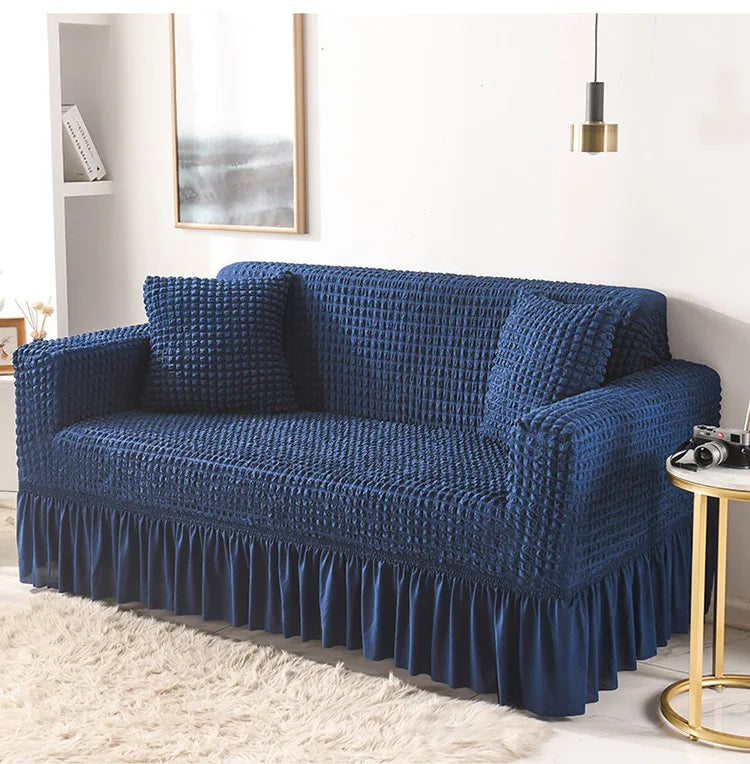 Fabric Skirt 2/3 Seater Sofa Cover 140-230cm Full Package Single Universal Elastic Sofa Slipcovers American Rustic Four Seasons