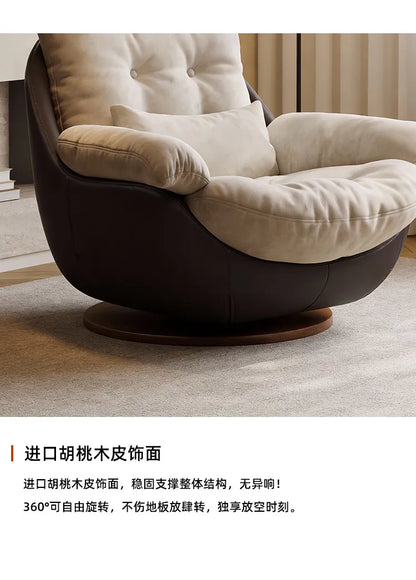 Swivel Cross Legged Chair Accent Armchair For Living Room Lounge Comfy Floor Chair Nordic Chaise Wabi Sabi Lazy Sofa