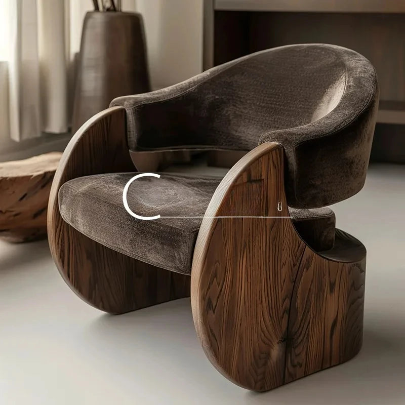 Italian style, retro solid wood leisure, living room bedroom single, medieval single sofa chair