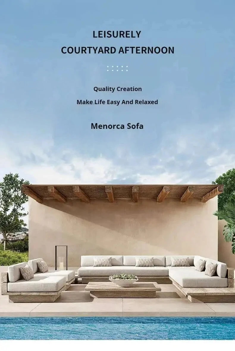 Japanese Style Waterproof and Sunscreen Garden Sofa, Minimalist Designer, Modern Garden Sofa, Artistic Outdoor Furniture, Divano