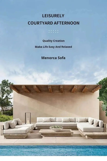 Japanese Style Waterproof and Sunscreen Garden Sofa, Minimalist Designer, Modern Garden Sofa, Artistic Outdoor Furniture, Divano