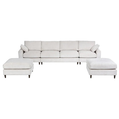 121" Modular Sectional Sofa Couch L Shaped Upholstered Sofa With Chaise Cushion Oversized 6 Seater Couches Sofas For Living Room