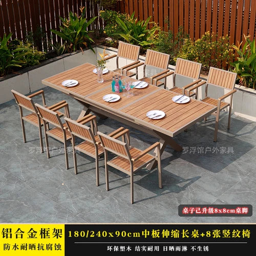 Courtyard table and chair outdoor balcony waterproof and sunscreen garden outdoor leisure table and chair combination