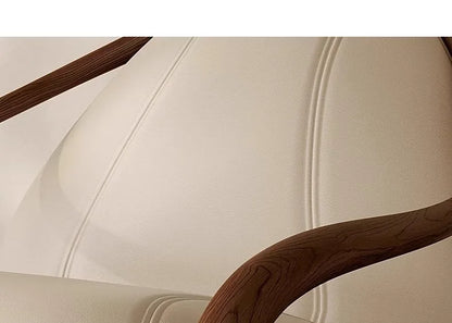Italian leather sofa, solid wood black walnut balcony, leisure lounge chair, living room rocking chair