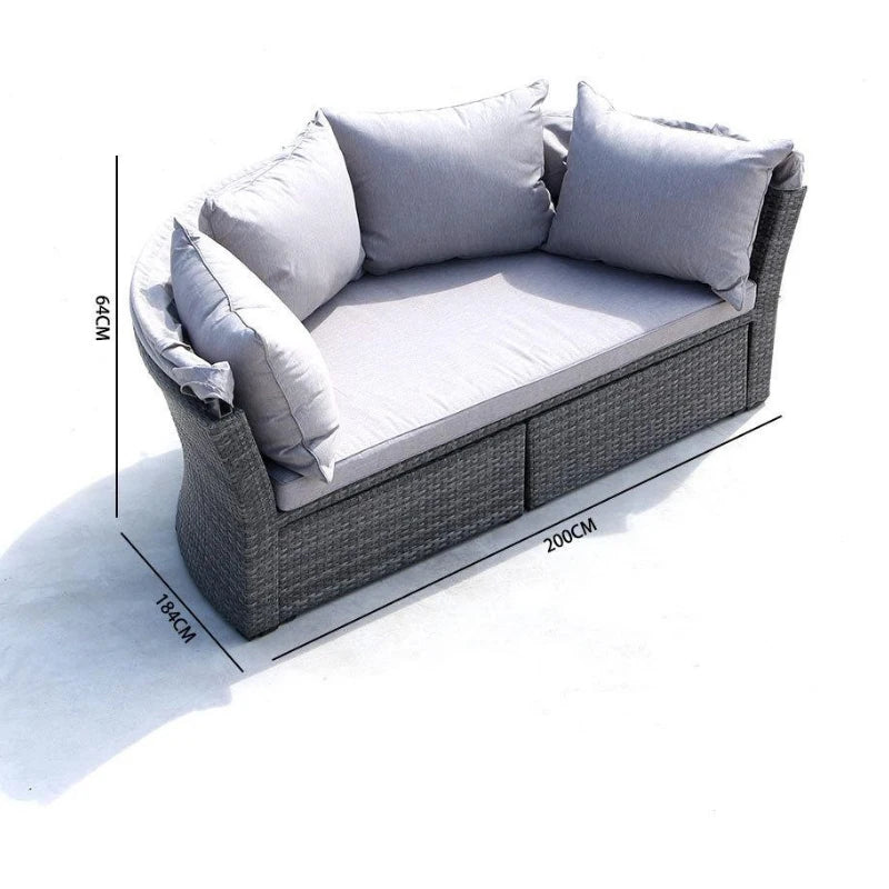 Outdoor round sofa round bed Furniture Garden sofa round bed Outdoor rattan comfortable bed