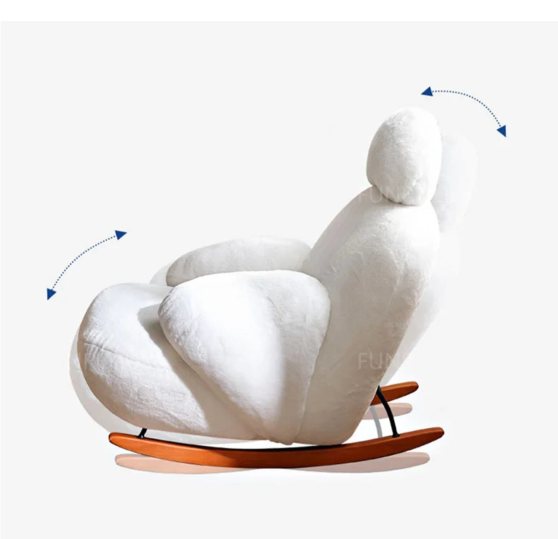 Simple Leisure Chair Great White Rocking Chair Living Room Small Sofa Hotel Club Leisure Chair Study Chair Living Room Chair