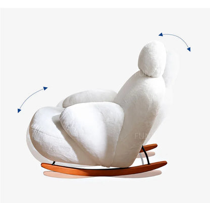 Simple Leisure Chair Great White Rocking Chair Living Room Small Sofa Hotel Club Leisure Chair Study Chair Living Room Chair