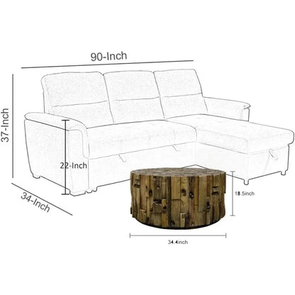 Light Luxury round Tea Table Solid Wood Living Room Small Apartment round Tea Table Creative Simple Nordic Coffee Table