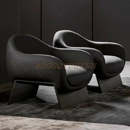Medieval new single sofa chair designer living room hotel reception solid wood leisure chair