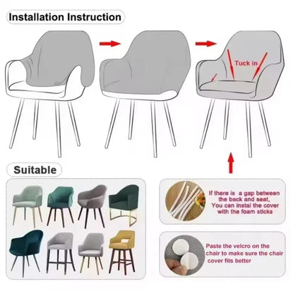 Elastic Polar Fleece High Arm Chair Covers Dining Adjustable Armchair Cover Hotel Bar Seat Slipcover Home Wedding Decoration