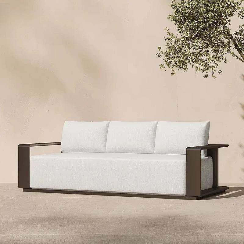 Modern Villa Hotel Garden Set Metal Aluminum Frame Fabric Waterproof Cushion Patio Furniture Outdoor Sofa Set