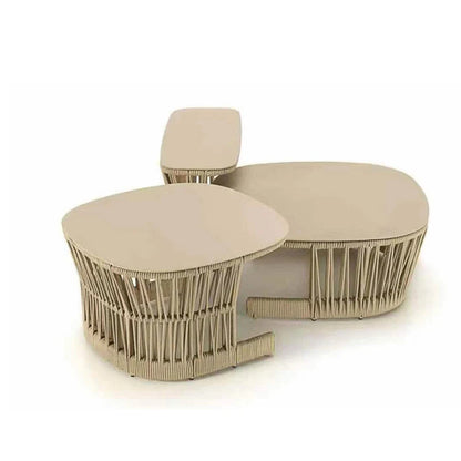 Outdoor rattan sofa combination outdoor open-air waterproof sunscreen rattan tables and chairs villa home leisure garden
