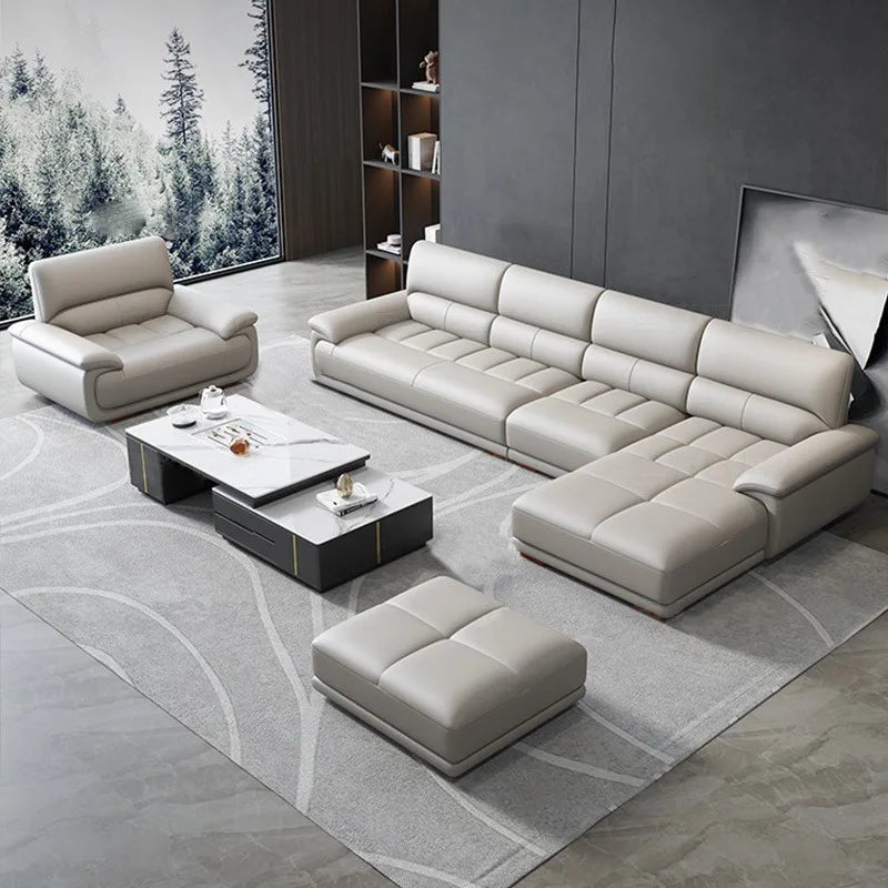 Premium Simple and modern combination imported concubine sofa size apartment living room first layer cowhide leather art sofa