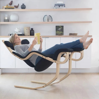 Lazy rocking chair balcony leisure chair household living room solid wood recliner