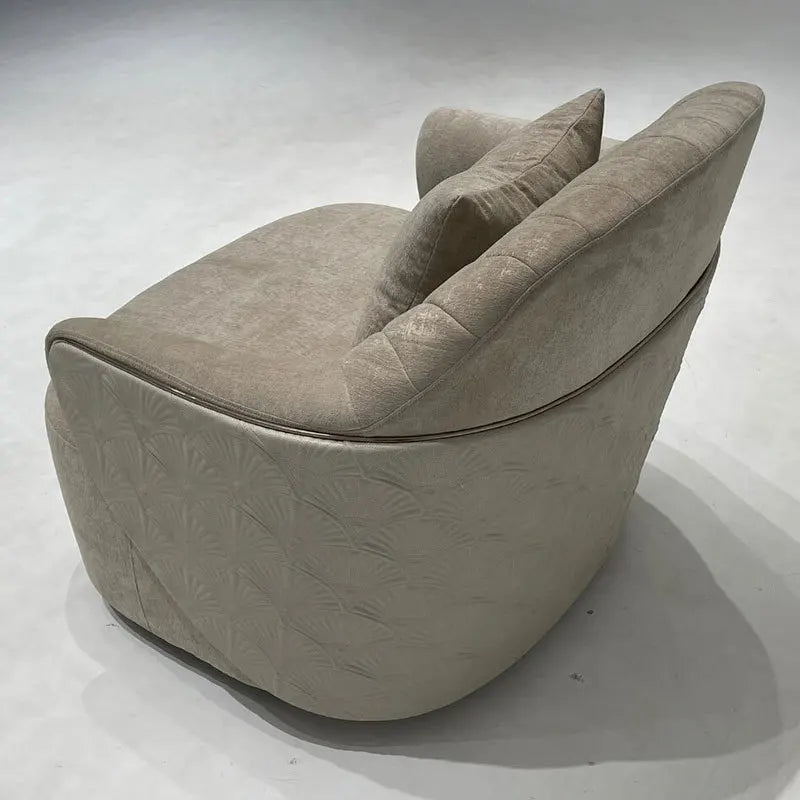 Italian light luxury single sofa chair villa living room home leather armchair model house designer leisure chair