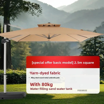 Outdoor Patio Umbrellas Roman Open-air Balcony Villa Garden Large Parasol Commercial Outdoor Stall Sunshade Umbrella with Base A