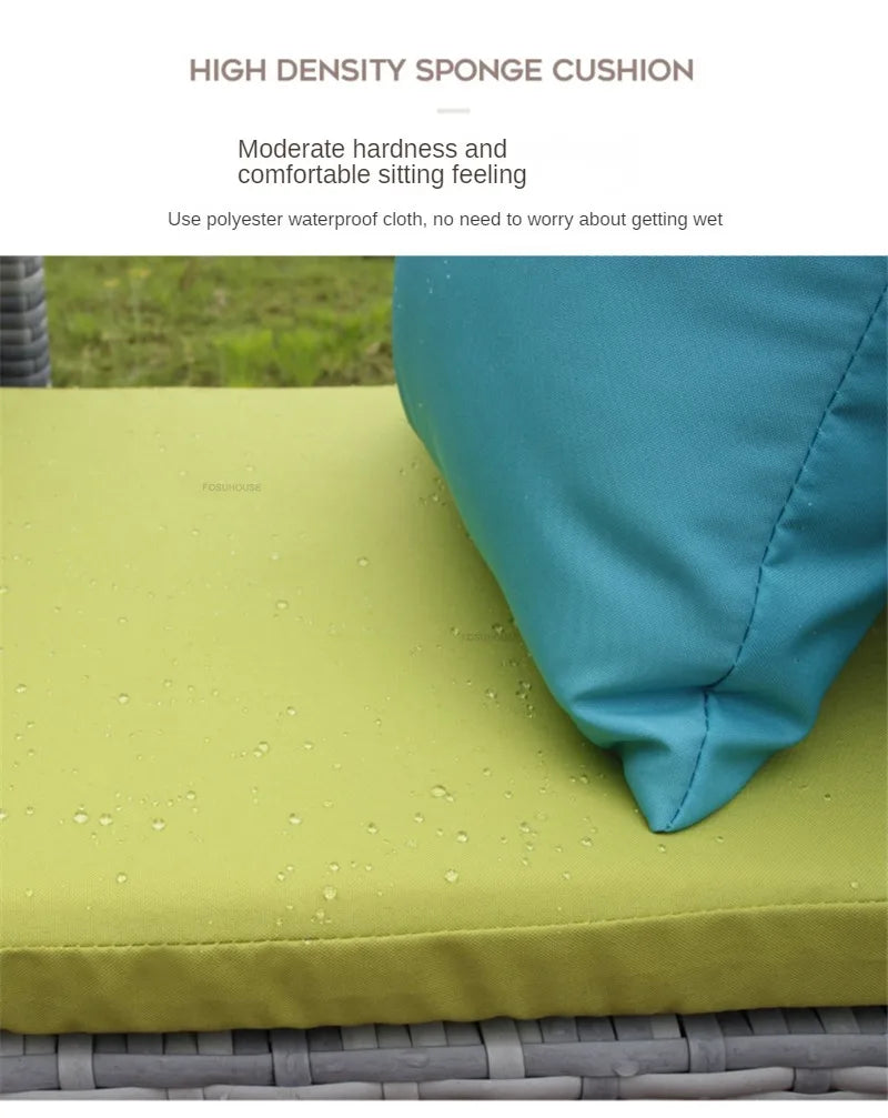 Balcony Rattan Garden Furniture Set 3-piece Courtyard Terrace Outdoor Round Table and Chairs Patio Leisure Table and Chairs B