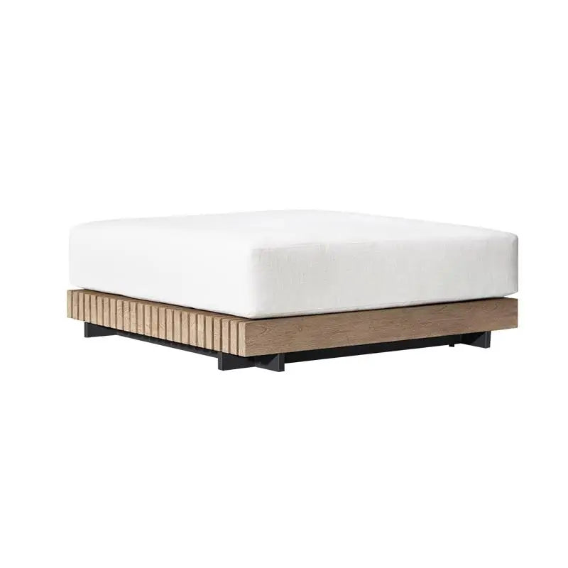 Outdoor Garden Villa Waterproof Teak Aluminum Sofa Sunbed and Coffee Table Combination Furniture