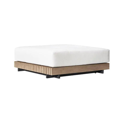 Outdoor Garden Villa Waterproof Teak Aluminum Sofa Sunbed and Coffee Table Combination Furniture