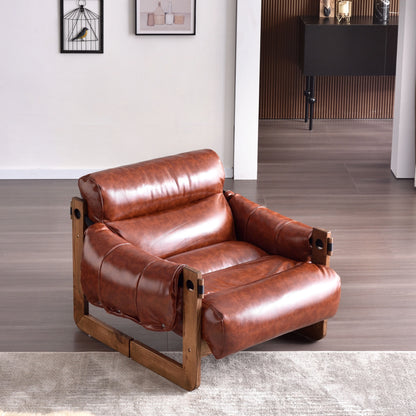 Solid Wood Single Sofa Chair with Modern Design Net Red Medieval Leisure Style for Home Furniture Jersey Living Room Chair