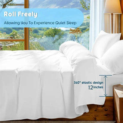 Premium 4/6pcs Egyptian Cotton Bed Sheet Set Soft Long Staple Cotton Bedding Set Luxury Silky Fitted Sheet Flat Sheet Pillowcase